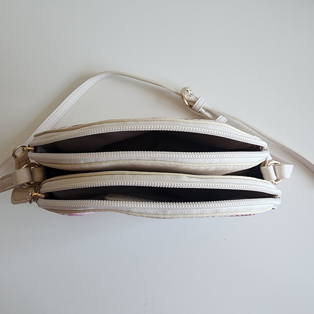 Floral Crossbody Bag - Pink and Cream - Picture 6 of 16